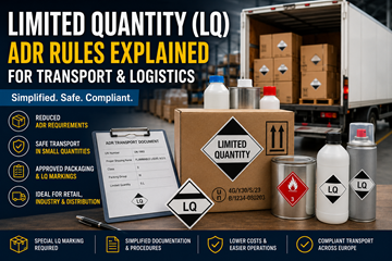 Regler för ADR-transport med Limited Quantity och förpackning av farligt gods i Europa