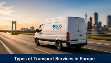 Olika typer av transporttjänster i Europa, inklusive expressbudbilar och logistik med hel lastbil (FTL)